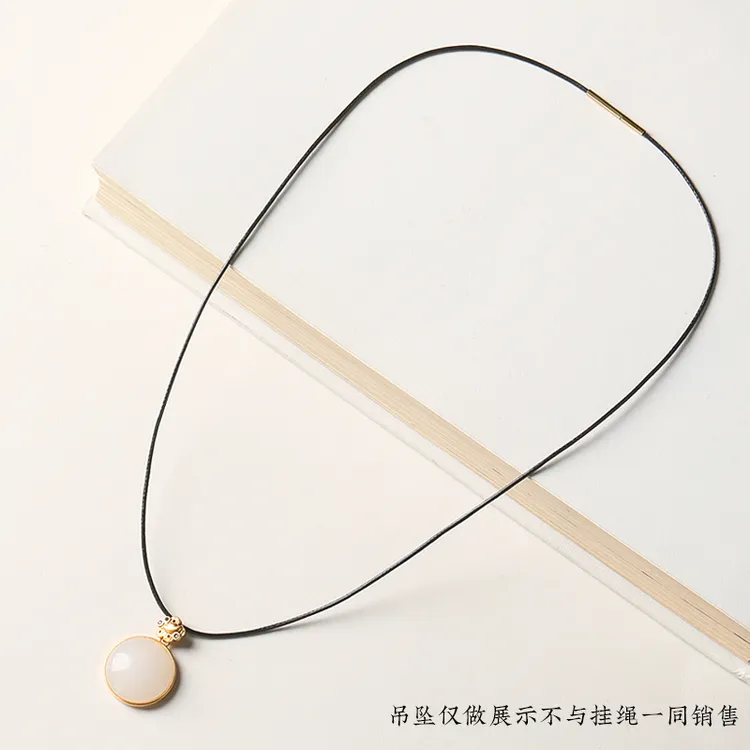 极细黑色蜡皮项链绳男女士玉吊坠挂绳挂件横穿锁骨链挂坠专用绳子