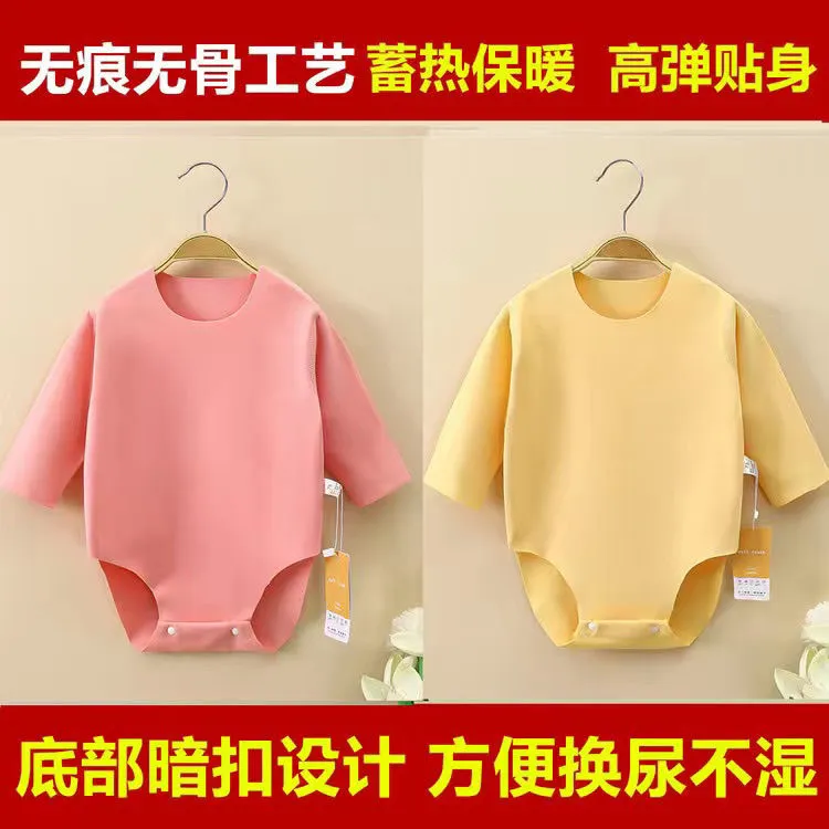 婴儿包屁衣春秋冬长袖宝宝德绒保暖三角哈衣护肚连体衣服爬服厚款