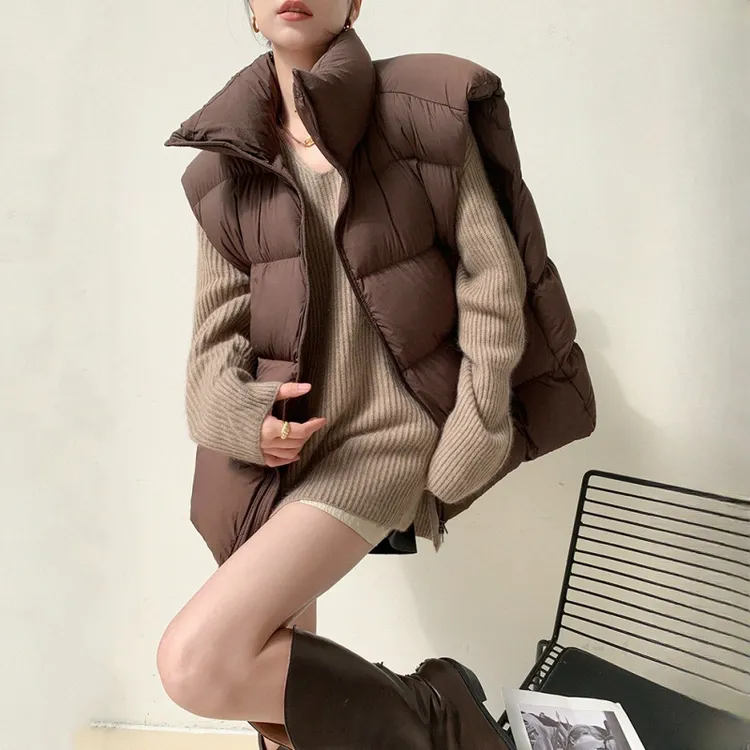 羽绒马甲女款外穿冬季2025新款白鸭绒马夹高端上档次时髦坎肩外套