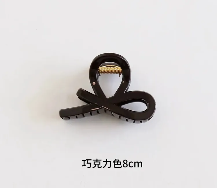 高级感豹纹新款韩系简约8cm抓夹气质网红黑色黑色时尚鱼尾发饰