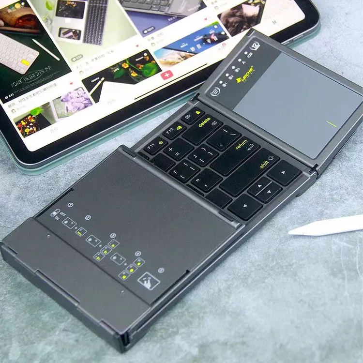 Mac六排全尺寸折叠盲打习惯平移iPad多指触控板静音蓝牙无线键盘