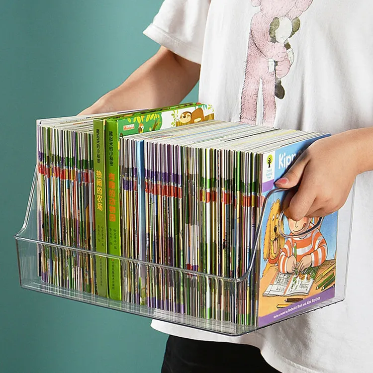 亚克力书本收纳盒透明桌面儿童玩具绘本书籍raz分级阅读面膜整理