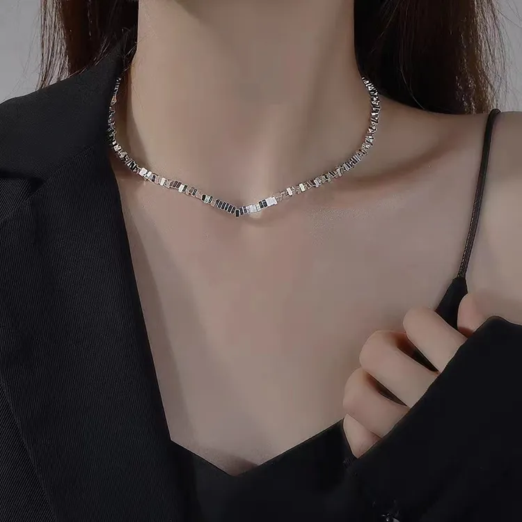 坠链均925银 XL-008 925银碎银项链素链颈链