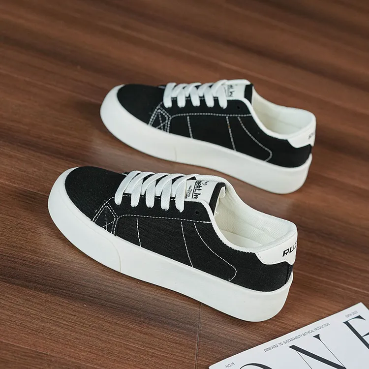 帆布鞋女平底百搭运动休闲女鞋2025春季学生低帮软底轻便ins板鞋