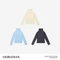 LIURUONAN 24AW【冰川蓝】长袖半高领秋冬毛衣纯色保暖针织衫上衣