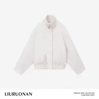 LIURUONAN 24AW【酪梨夹克】颗粒绒立领长袖白色短外套冬季保暖上衣