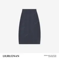 LIURUONAN 24AW【郁金香羊毛裙】冬季毛呢灰色中长款半身裙女