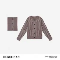 LIURUONAN 24AW【焦木】不规则麻花毛针织衫上衣开衫围脖保暖外套