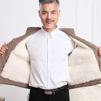 羊毛马甲男真皮秋冬季羊羔羊毛马夹背心加厚皮毛一体坎肩中老年人