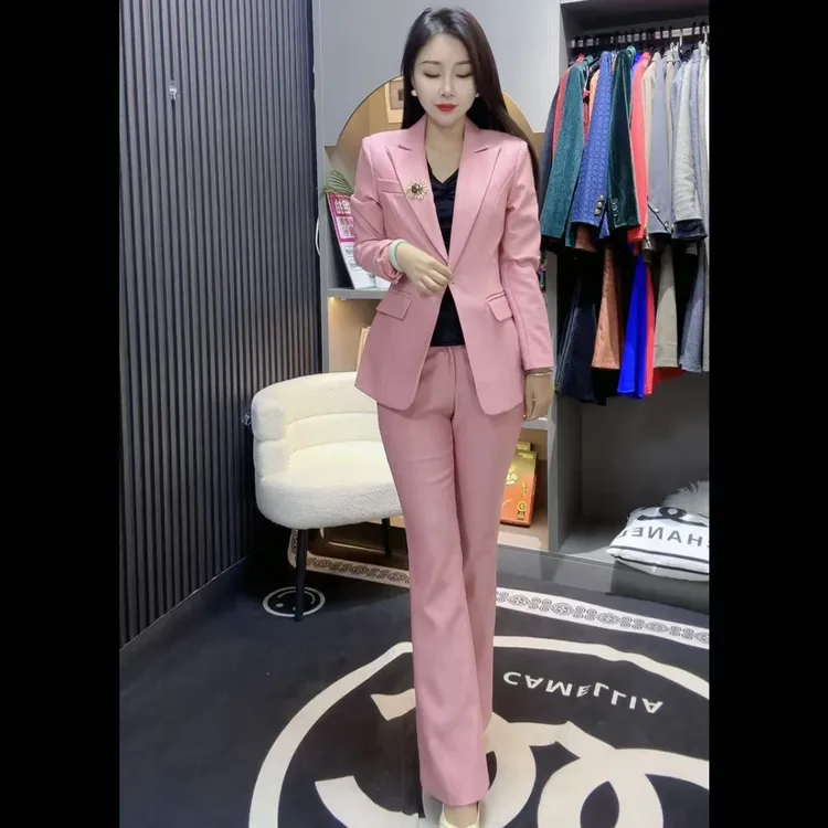 6623款（不带胸针）上衣裤子网红气质时尚女装百搭韩版西装女士修身