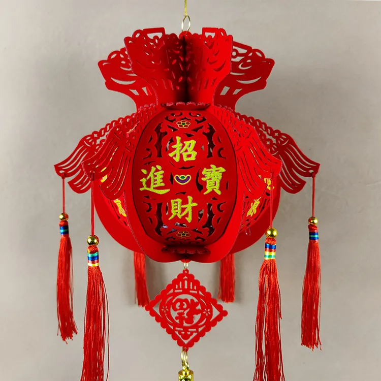 2025春节客厅装饰六角宫灯灯笼商场店面新年装饰挂件过年场景布置