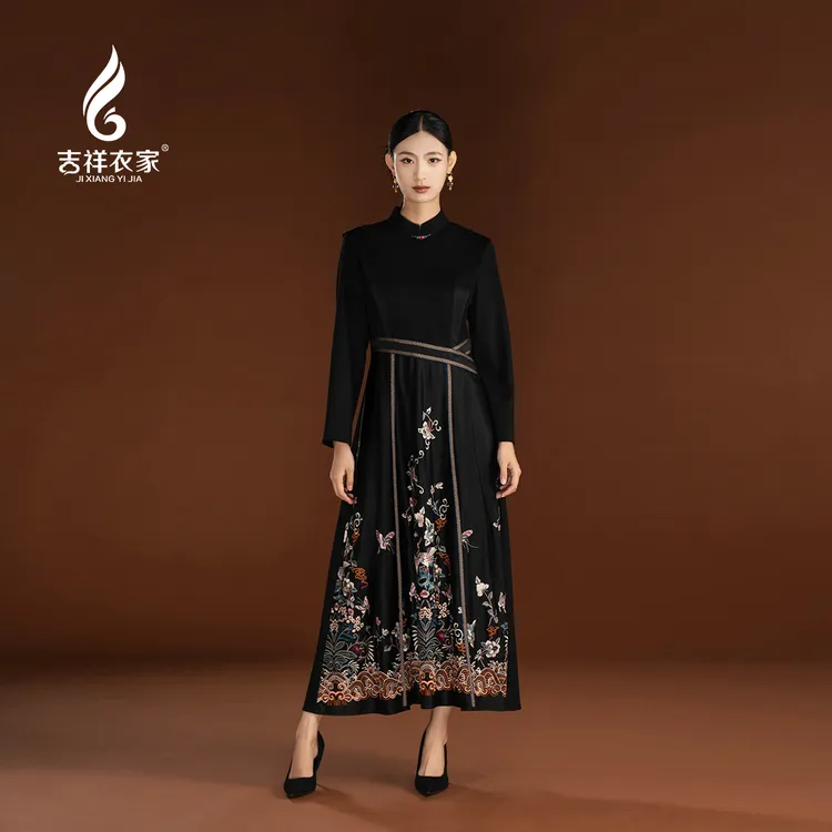 JIXIANGYIJIA/吉祥衣家芳菲其弥章连衣裙新中式约会冬装944237181