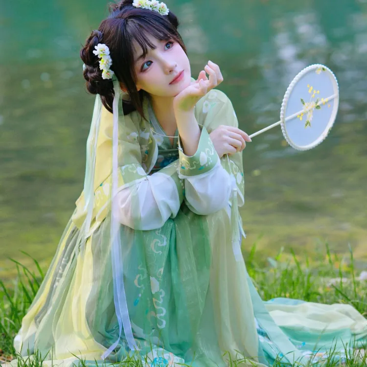 凌妙妙同款汉服女唐制一片式齐胸襦裙古风超仙新款春夏秋日常仙气