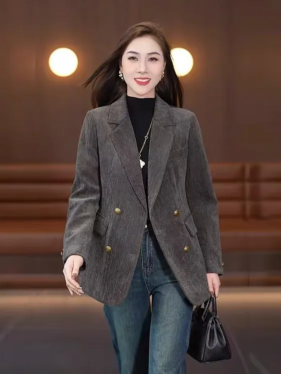 轻奢气质2024新款雪尼尔西装外套流行设计时尚气质西服