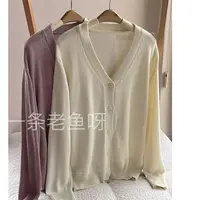 R NO退NO换  秋季新款毛衣开衫外套女 韩版慵懒1383