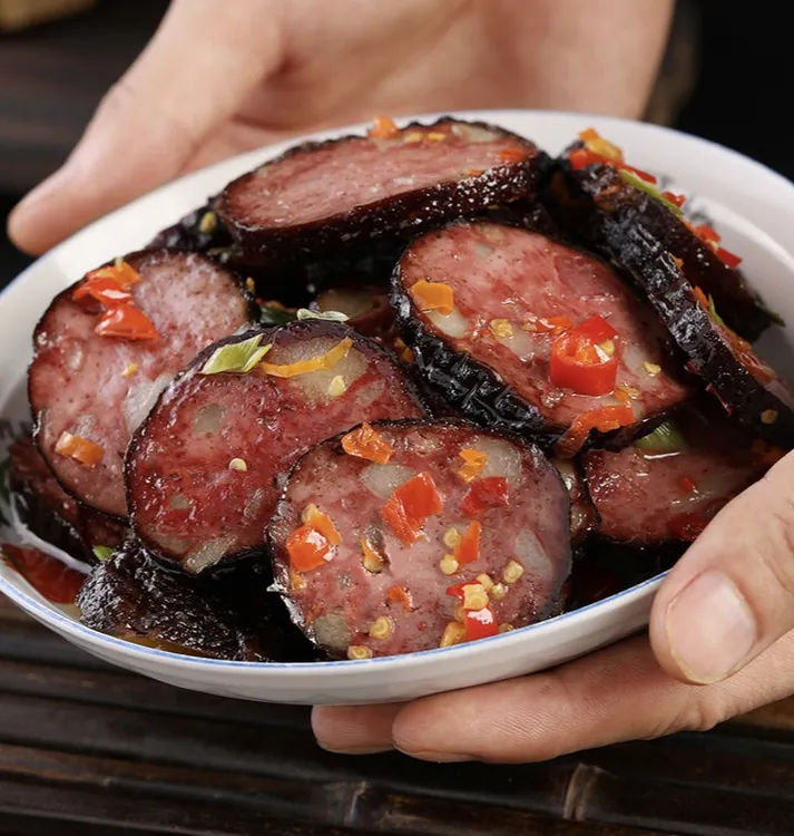 湖南美味邵阳特产柴火烟熏血粑豆腐手工猪血丸子265克/袋