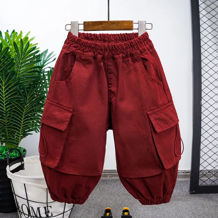 韩版男童阔腿裤童装儿童春秋休闲裤中大童宽松裤子工装裤百搭外穿