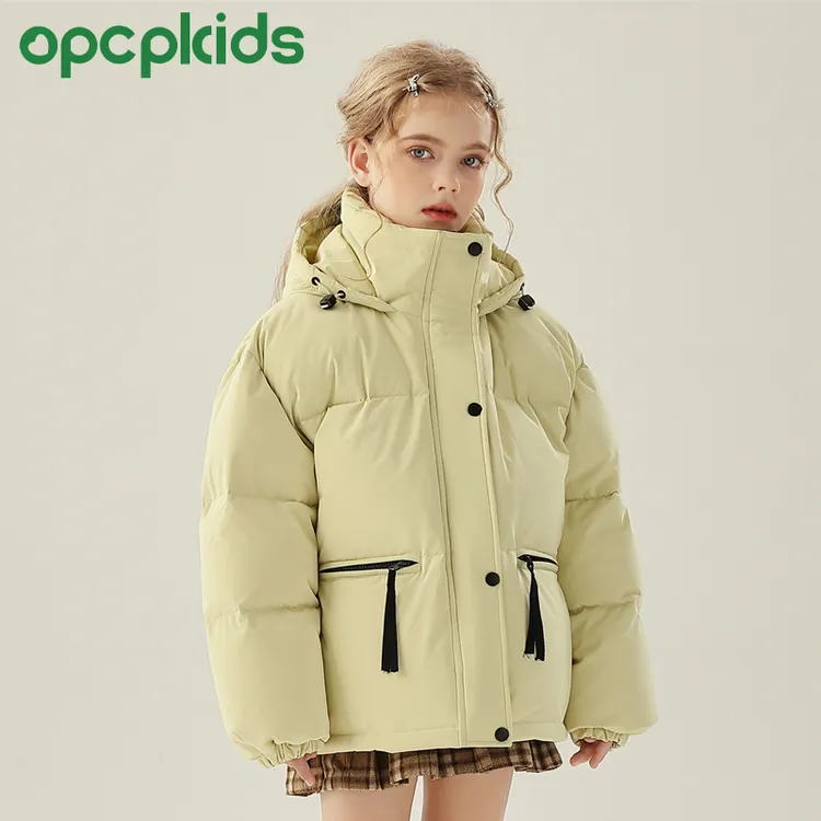 OPCP儿童羽绒服新国标90白鸭绒三防冬季外套短款保暖面包服OP2415