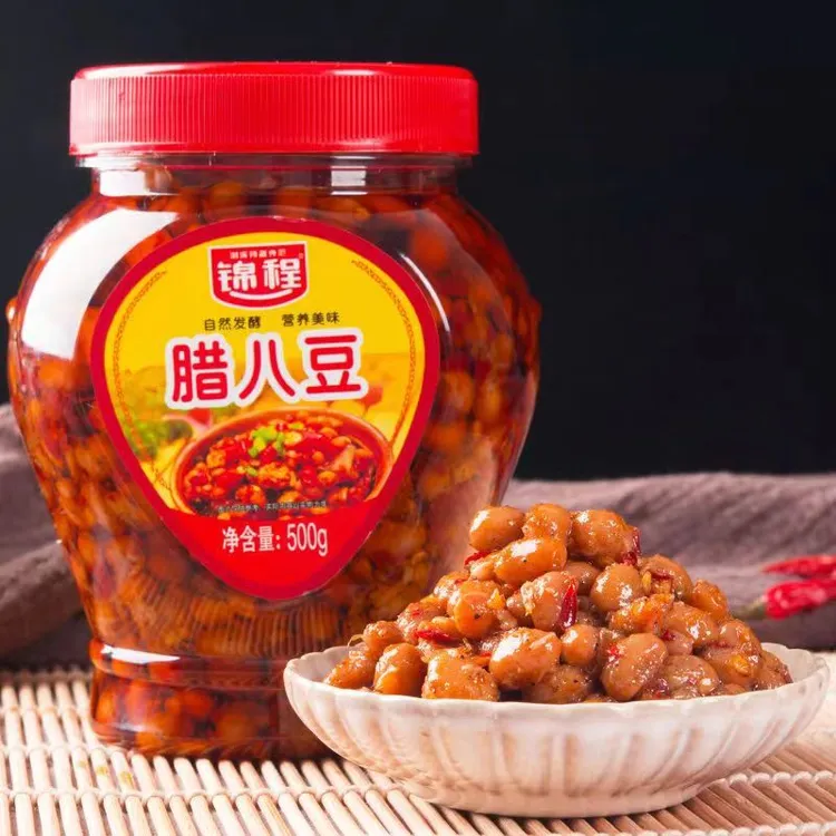锦程腊八豆500g豆瓣酱下饭菜拌饭湖南特产豆豉辣椒香辣即食黄豆酱