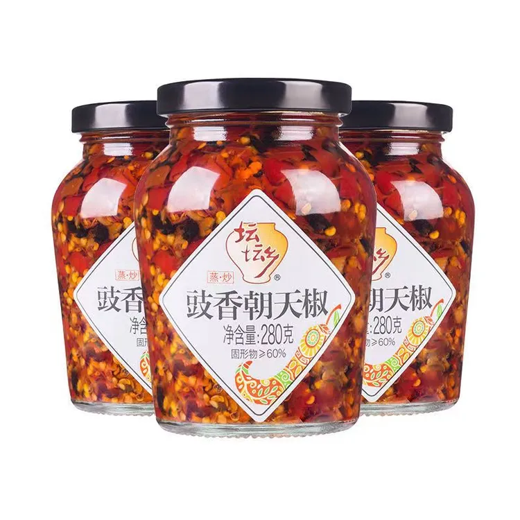 坛坛乡豉香朝天椒下饭特产营养调味料辣味湘味浓郁辣椒酱拌饭酱