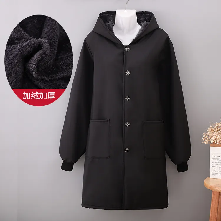 冬季加绒加厚纯色长袖罩衣防风防寒围裙防污耐用暖冬神器工作服