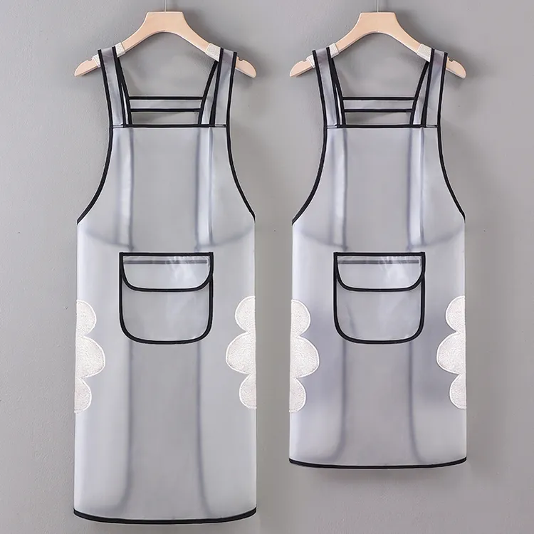 新款透明免洗防水防油围裙厨房做饭TPU围腰水产专用工作服