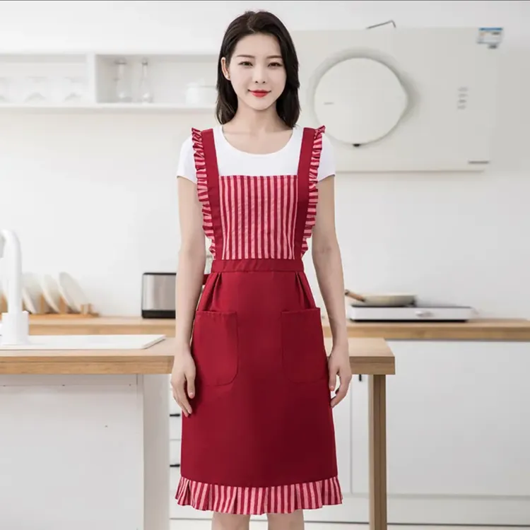 工装公主风围裙大气洋气家用厨房做饭上班时尚网红防污专用工作服