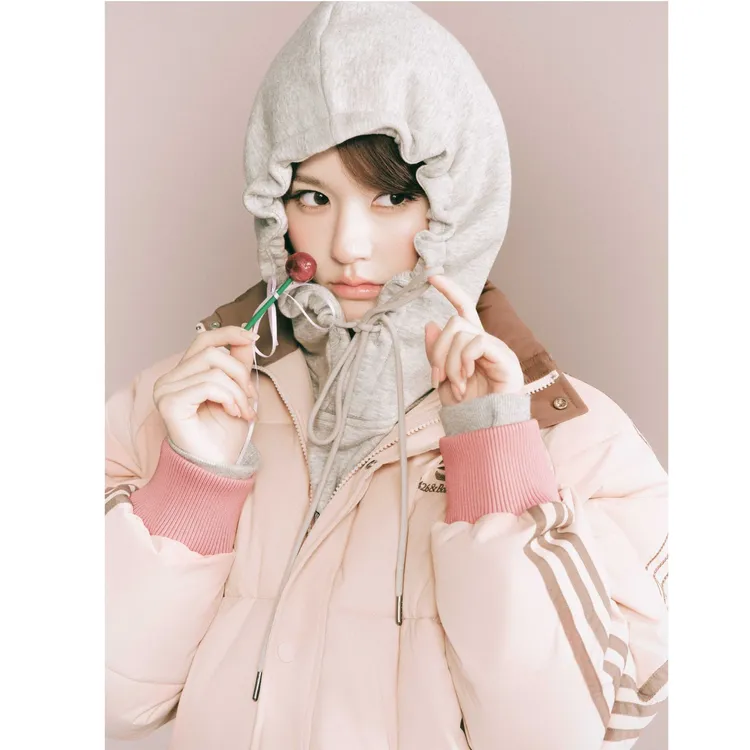 F426【代言人赵露思同款】运动条纹撞色棉服藏青色外套加厚棉袄5298