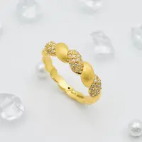 【国潮】足金999 莫桑满镶麻花戒指1.73 19圈口