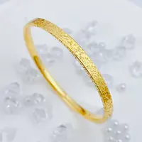 【国潮】足金999 三面碎碎金宽6MM手镯 12.58 56圈口