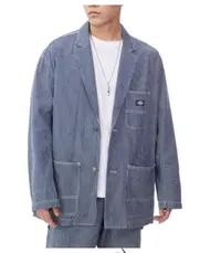 Dickies经典条纹牛仔工装单排扣夹克外套 男款DK011506