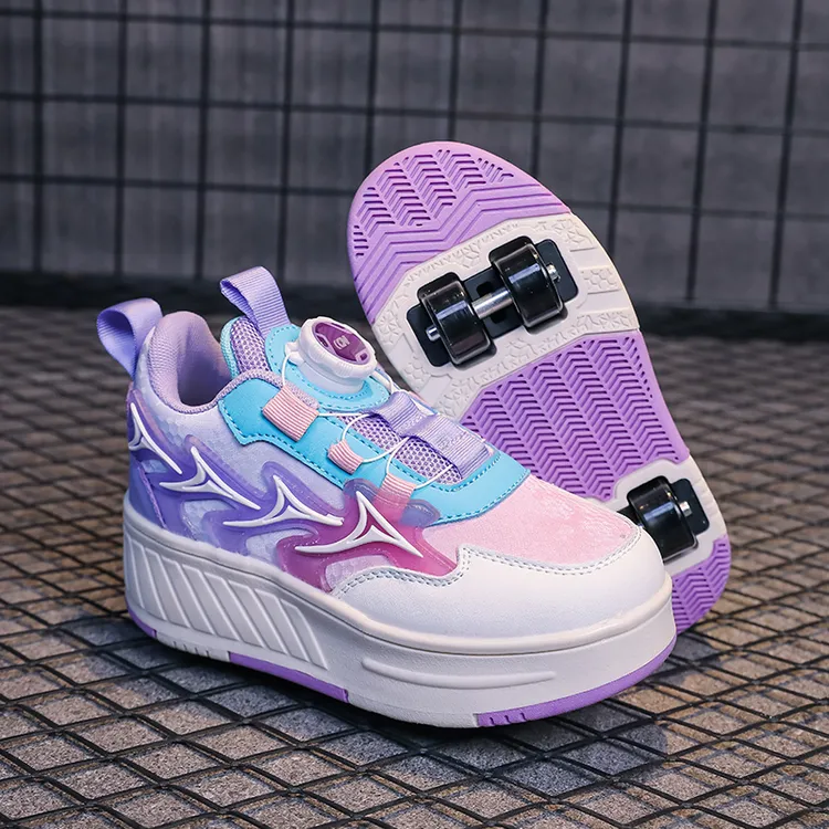 儿童暴走鞋自动可拆卸女童轮滑鞋四轮隐形男童爆走鞋学生网红女孩