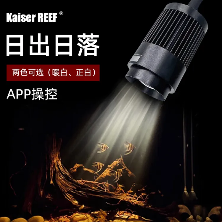 凯撒鱼缸射灯日出日落变焦灯水族原生南美缸照明灯溪流水草缸射灯