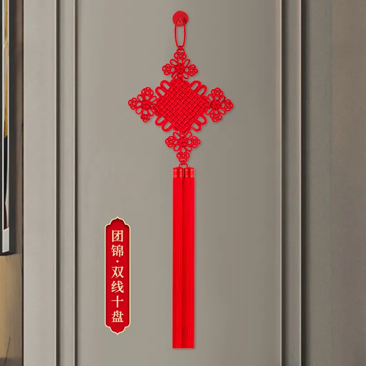 松云高端中国结挂件精品装饰锦纶丝挂门编织室内客厅挂饰半边绳编