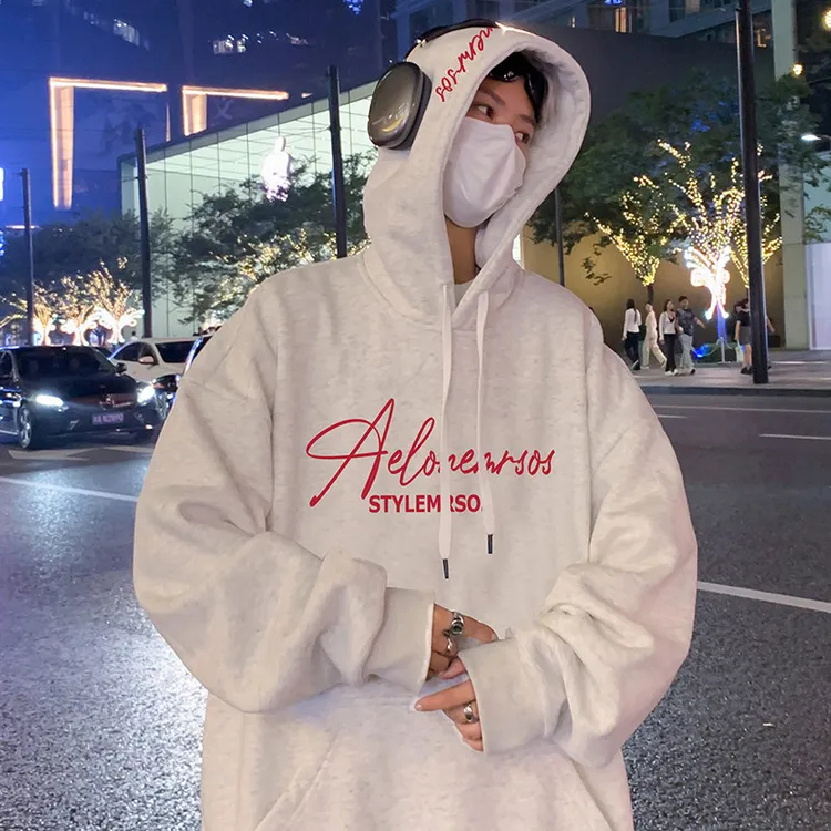 美式休闲连帽外套oversize卫衣男春秋季2025新款纯棉宽松上衣