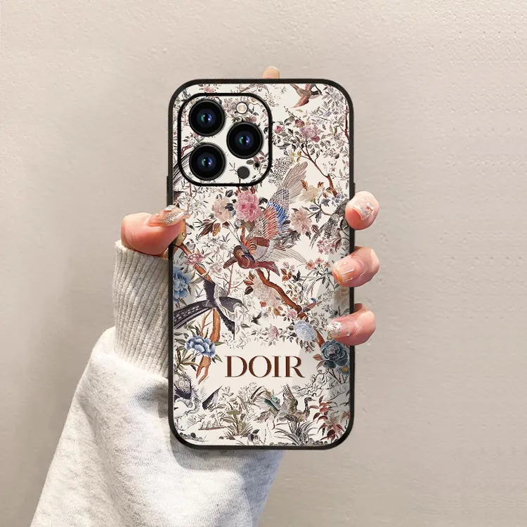 iphone16pro手机壳高端潮牌花鸟适用苹果15promax皮纹14pro全包壳