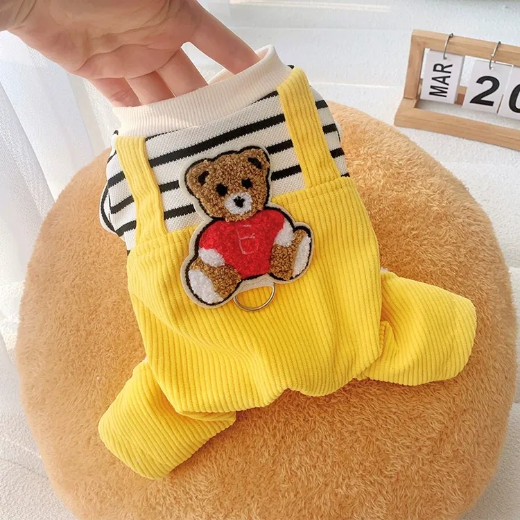 宠物狗狗四脚衣秋冬2024新款泰迪比熊小狗博美雪纳瑞衣服加绒加厚