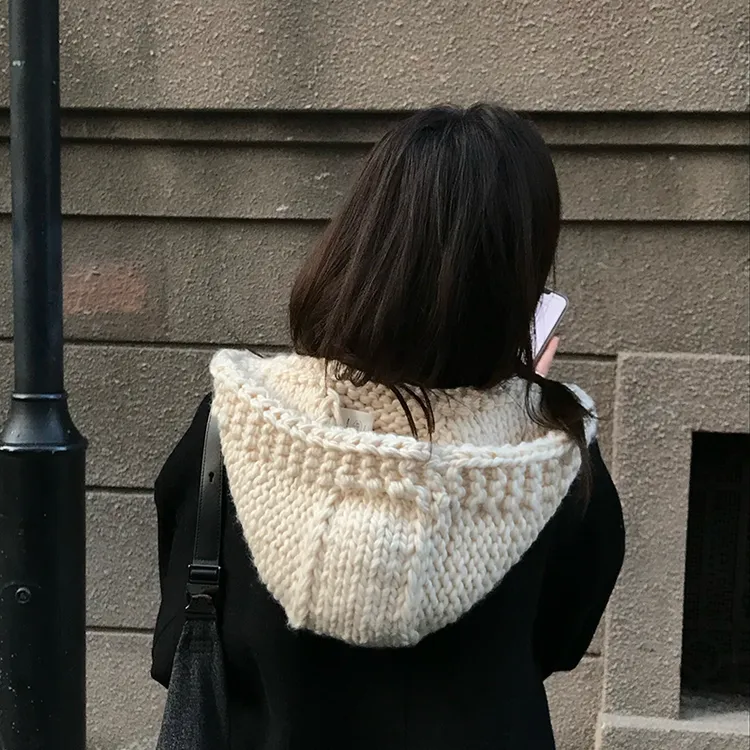 韩国东大门手工粗针织帽子女冬季加厚保暖雷锋帽护耳巴拉克拉法帽