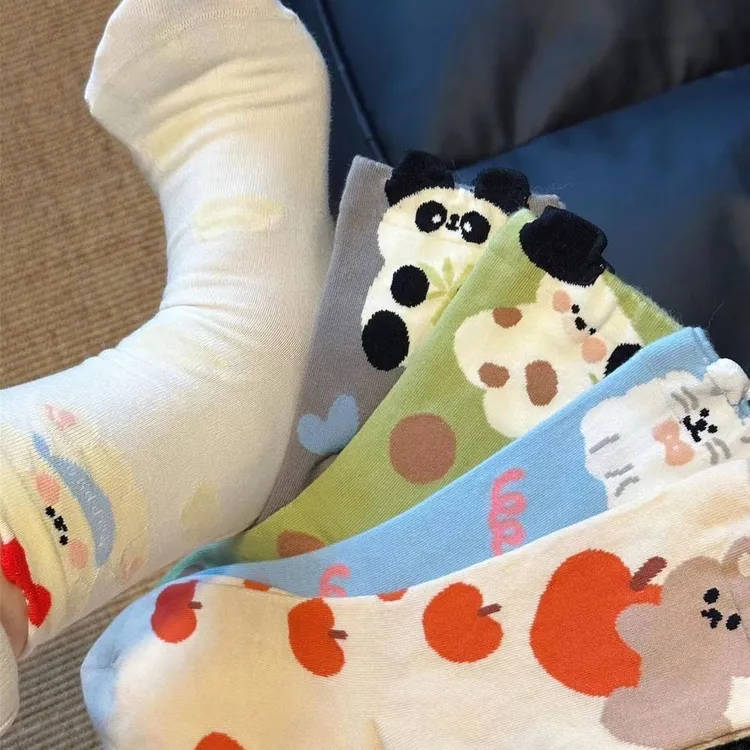 【拍1抽5颜色加对碰】优质女袜对对碰秋冬中腰款默认代拆