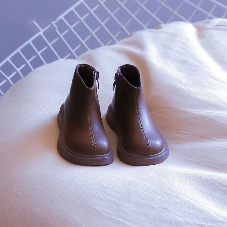 儿童马丁靴2025秋冬新款女童公主小皮靴男童棉靴加绒二棉宝宝鞋子