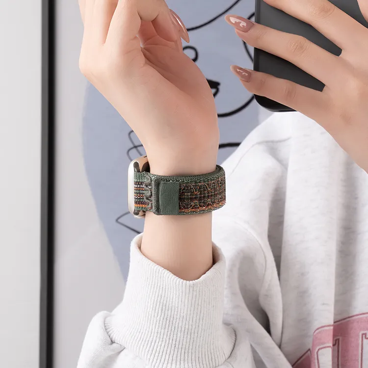 适用iwatch表带applewatch耐克尼龙全新回环式S9苹果手表表带小众