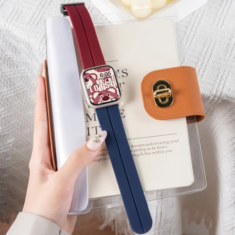 适用iwatch8表带苹果S9手表applewatch9磁吸硅胶S8女新款S7夏季7