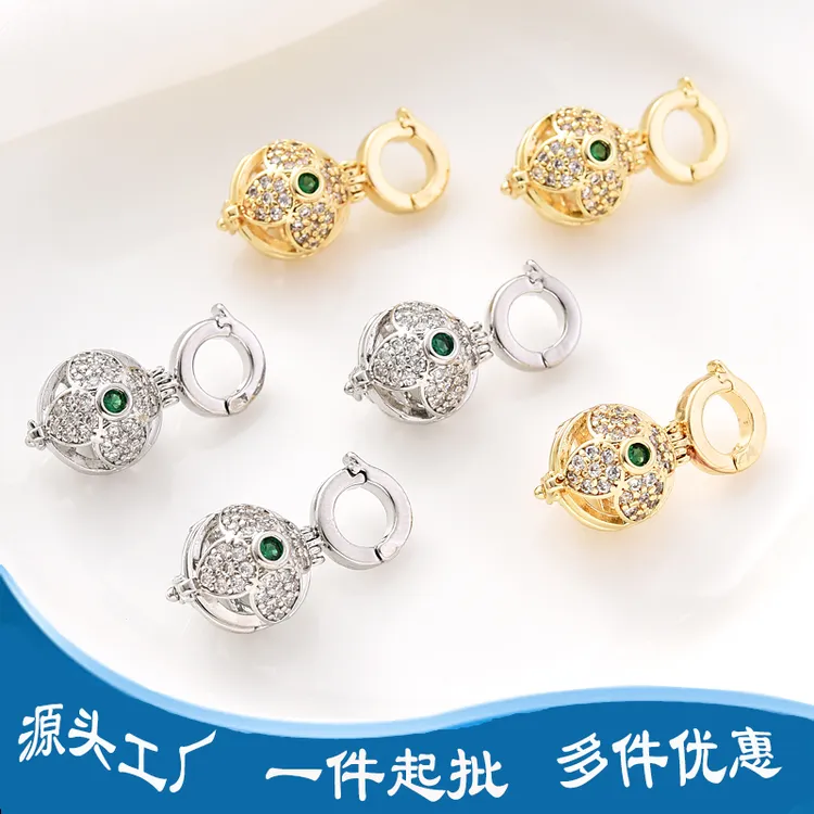 项链万能卡扣连接扣卡珠扣子球形扣头镶锆固定扣diy久不褪色配件