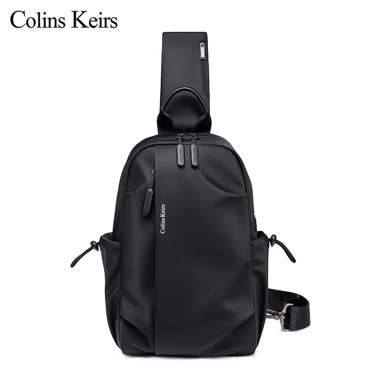 Colins Keirs男士斜跨包时尚百搭休闲胸包户外轻便简约单肩包韩版
