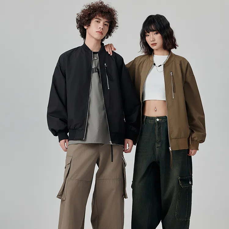 GETEVI25秋季美式棒球服情侣同款防水夹克秋冬加厚男女棉服外套