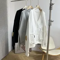 【加厚480克】X-1057纯棉大毛圈笑脸印花开衫外套百搭休闲V领上衣