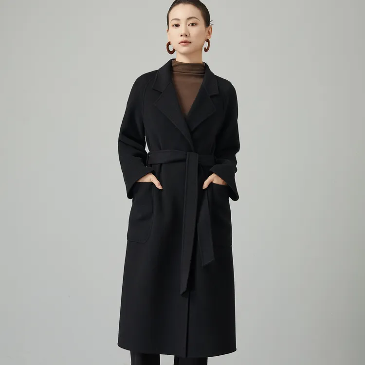 OGGIMODA【专柜同款】时尚气质女士秋冬浴袍款双面羊绒大衣女23501