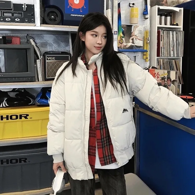 立领棉服女冬季2024新款面包服宽松短款潮流情侣棉衣加厚学生外套
