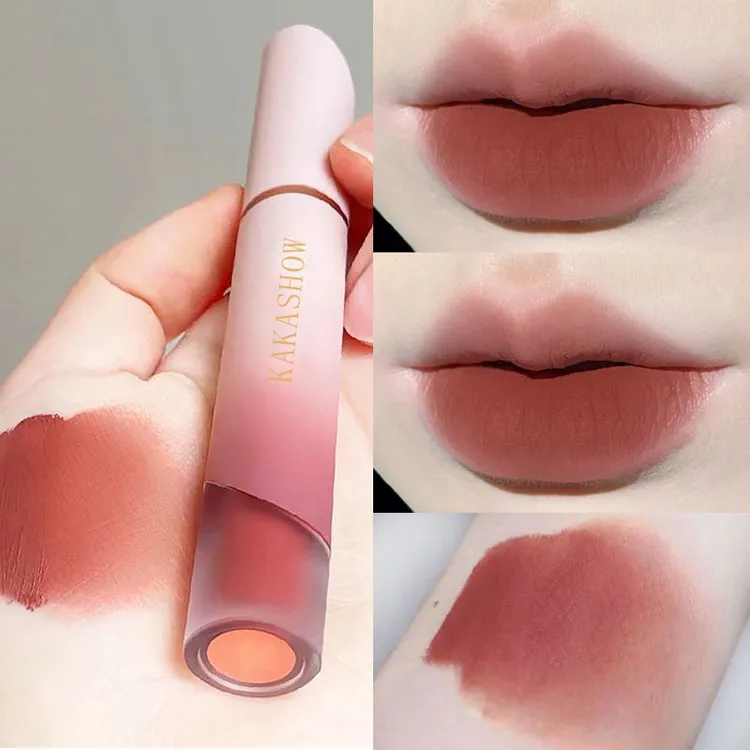 推荐~奶里奶气哑光绒雾唇釉唇泥口红超显白高颜值防水不沾杯纯欲