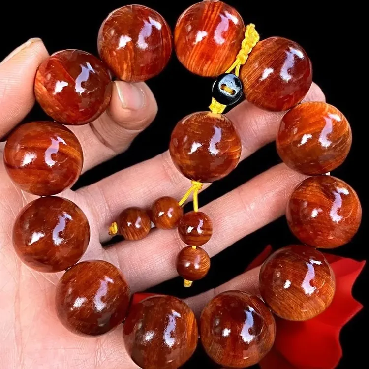 正宗太行崖柏手串玉化老料20mm高油高密透光料文玩木质男女款文玩